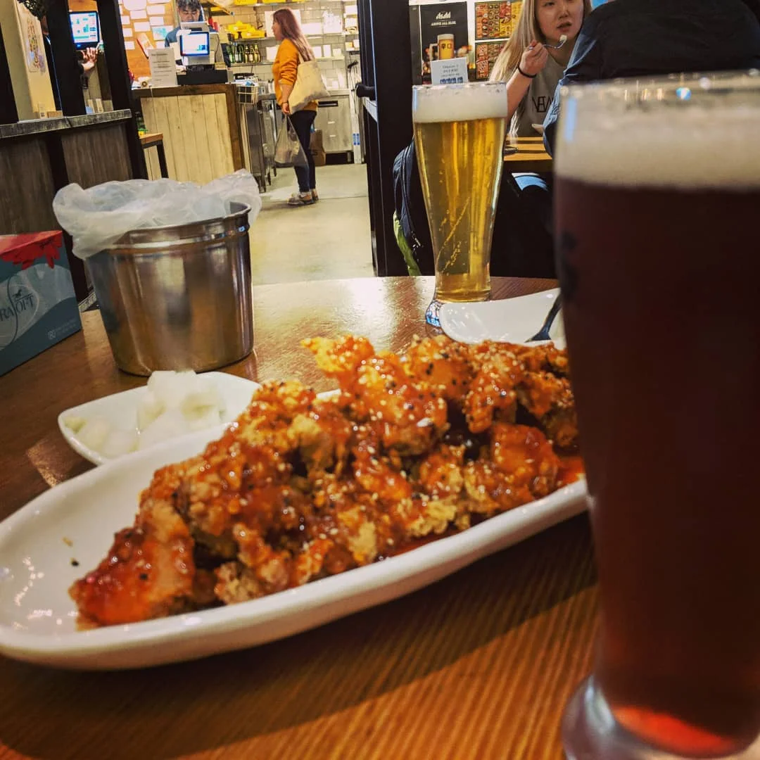 Korean Fried Chicken and Cherry Beer!
