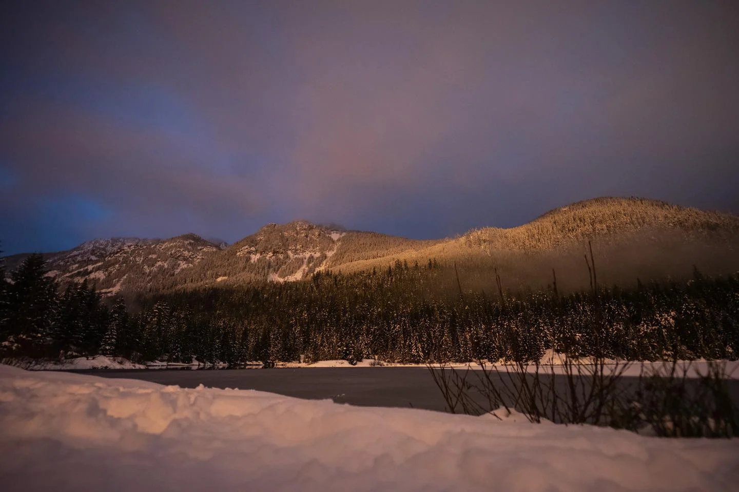 Taken while snowshoeing at 9 PM?