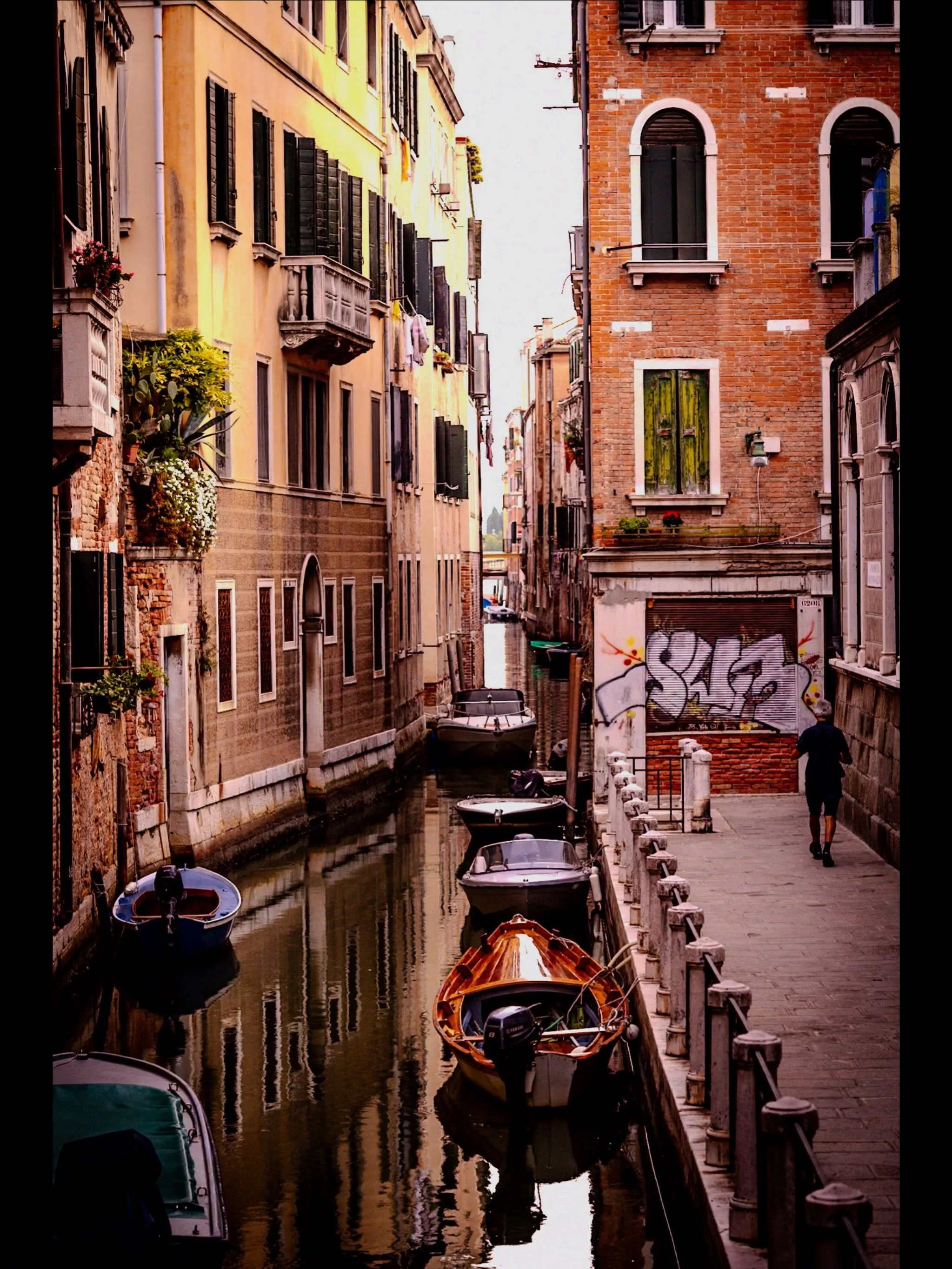 Early morning in Venice. It was so amazing to see the city come alive with all of the people headed to their various destinations. Most tourists seemed to be in bed still while the quiet tranquility of the morning allowed the locals to continue their unique lifestyle.